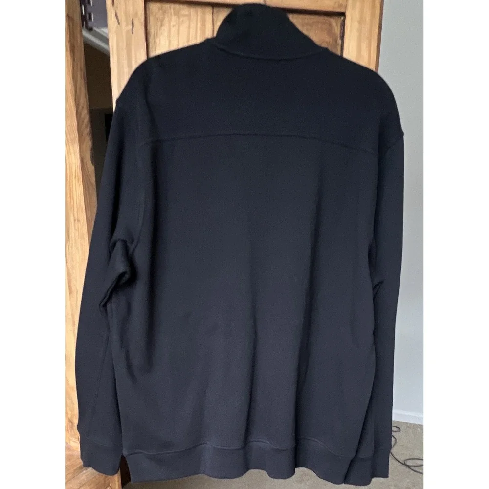 Banana Republic Men's Full Zip Sweatshirt Mock Neck Knit Cotton/Poly Black XL